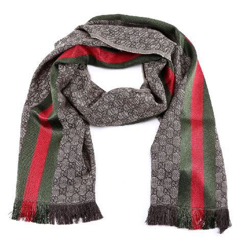 gucci jacquard knitted scarf with web